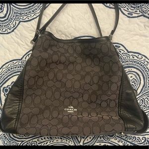 Black and Gray signature Logo Coach with dust bag